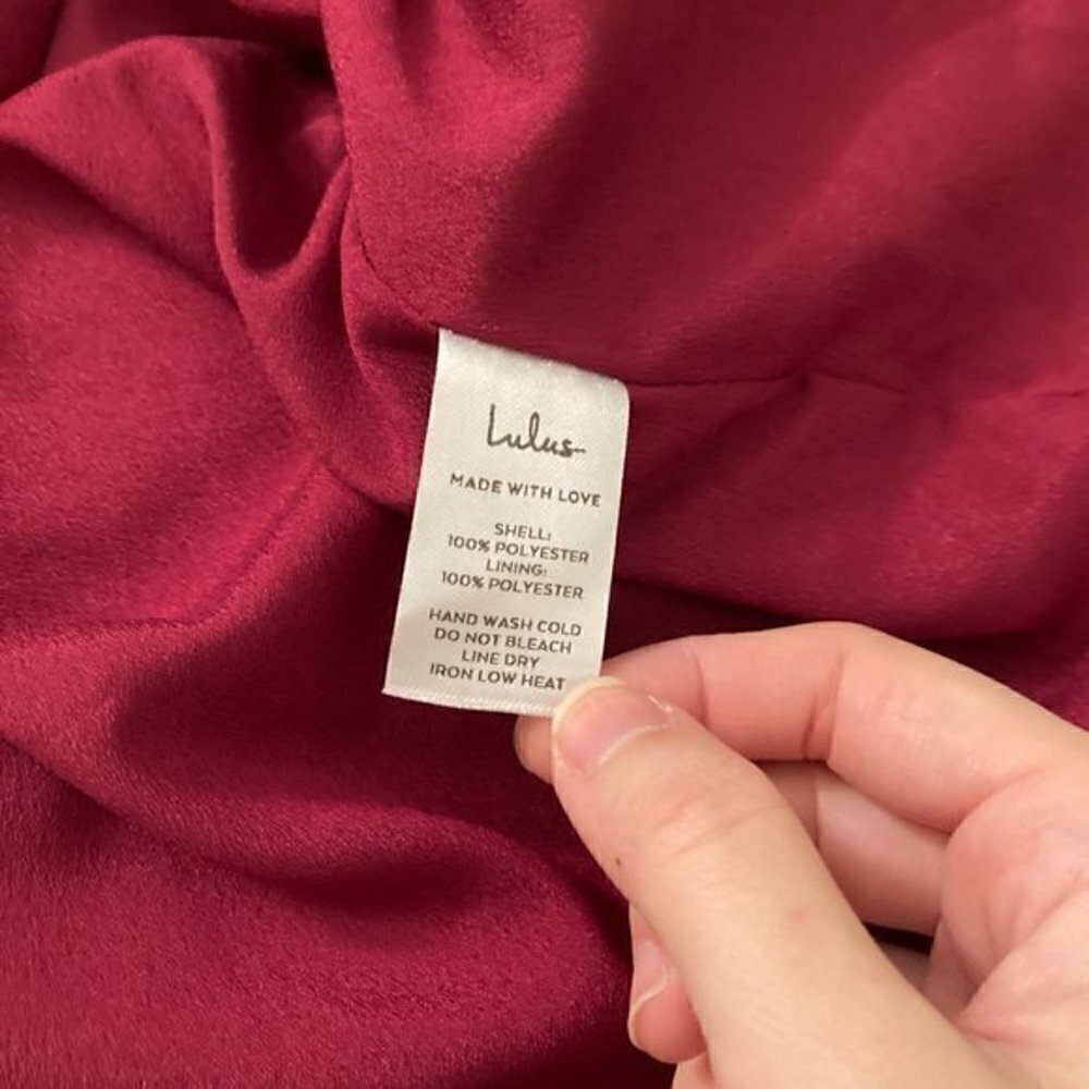 Lulu's For Us to Dance Magenta Swiss Dot Ruffled Midi Dress Size S NWT - Picture 8 of 12